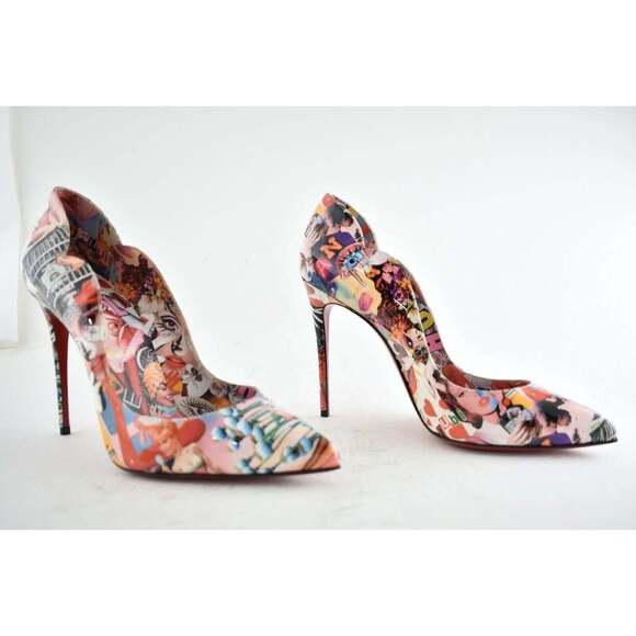 Christian Louboutin Hot Chick 100 Patent CH Xtian Black Red Blue Heel Pump 39 - Picture 4 of 11